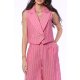 TGH LINO POINTED COLLAR STRIPES VEST BERRIES
