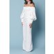 TGH CEREMONY OFF-SHOULDERS FRONT BUTTONS JUMPSUIT