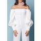 TGH CEREMONY OFF-SHOULDERS FRONT BUTTONS JUMPSUIT