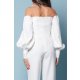 TGH CEREMONY OFF-SHOULDERS FRONT BUTTONS JUMPSUIT