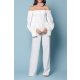 TGH CEREMONY OFF-SHOULDERS FRONT BUTTONS JUMPSUIT