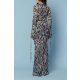 TGH ANIMAL PRINT SEMI-SHEER BEACH RUFFLES&STRINGS BLOUSE