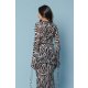 TGH ANIMAL PRINT SEMI-SHEER BEACH RUFFLES&STRINGS BLOUSE