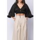 TGH LINO PUFFED SLEEVES CROP TOP