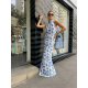 TGH MIDNIGHT FLORAL PRINT SATIN MAXI DRESS