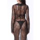 TGH SEMISHEER RHIENSTONES DETAILS LACE MAXI DRESS