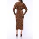 TGH V-NECK ANIMAL PRINT DRAPED MIDI DRESS