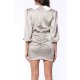 TGH RHINESTONE DRAPED WHITE COLLAR MINI DRESS