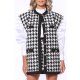 MARMURI CHECKERED PRINT OVERSIZED VEST