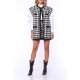 MARMURI CHECKERED PRINT OVERSIZED VEST