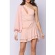 TGH ONE-SLEEVE CUT-OUT RUFFLED MINI DRESS