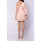 TGH ONE-SLEEVE CUT-OUT RUFFLED MINI DRESS