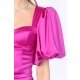 TGH ROCHIE MINI DIN SATIN DRAMA CU SPATE DECUPAT SI DRAPAJE