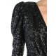 CARLA GLAM ONE-SLEEVE ASYMMETRIC SEQUINS MINI DRESS