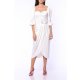 TGH JEWELLERY BELT TULIP SATIN MIDI DRESS