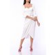 TGH JEWELLERY BELT TULIP SATIN MIDI DRESS