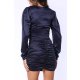TGH ROCHIE MINI DRAPATA DIN SATIN CU TRANDAFIR
